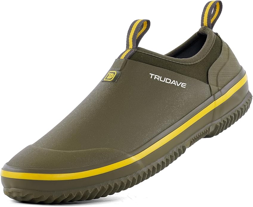Trudave Mens Garden Shoes, Waterproof Slip-On Womens Rain Boots Unisex Rubber Footwear for Gardening, Farming, Lawn Care and Yard Work, Size 6-13
