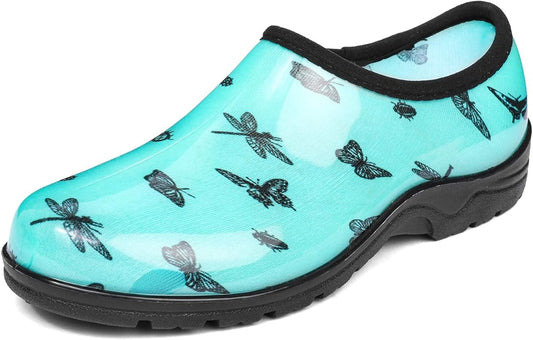 DKSUKO Waterproof Garden Shoe for Women Outdoor Slip-On Rain Boots Short Ankle Work Shoes and Garden Clogs with Comfort Insole