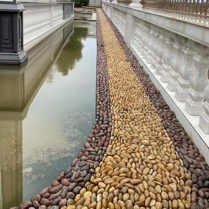 40lbs Red River Rocks for Landscaping, 1-2 Inch Natural Pebbles for Indoor Plants, High Polished Decorative Stones Garden Outdoor and Indoor DIY Vase Filler Fish Tank Aquariums