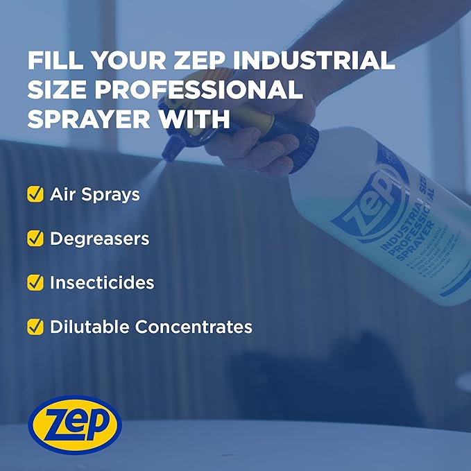 Zep Industrial Sprayer Bottle - 48 Ounces (Case of 8) C32810 - Up to 30 Foot Spray, Adjustable Nozzle