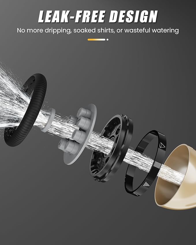 RAINPOINT Garden Hose Nozzle, Hose Sprayer Nozzle with 9 Spray Patterns, High Pressure Water Hose Nozzle Heavy Duty Metal Hand Sprayer, Watering Plants and Lawn,Grey