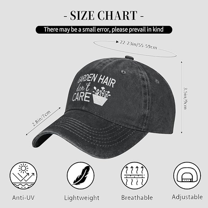 Women‘s Garden Hair Don’t Care Baseball Cap - Trucker Hat for Women - Stylish Cute Sun Hat