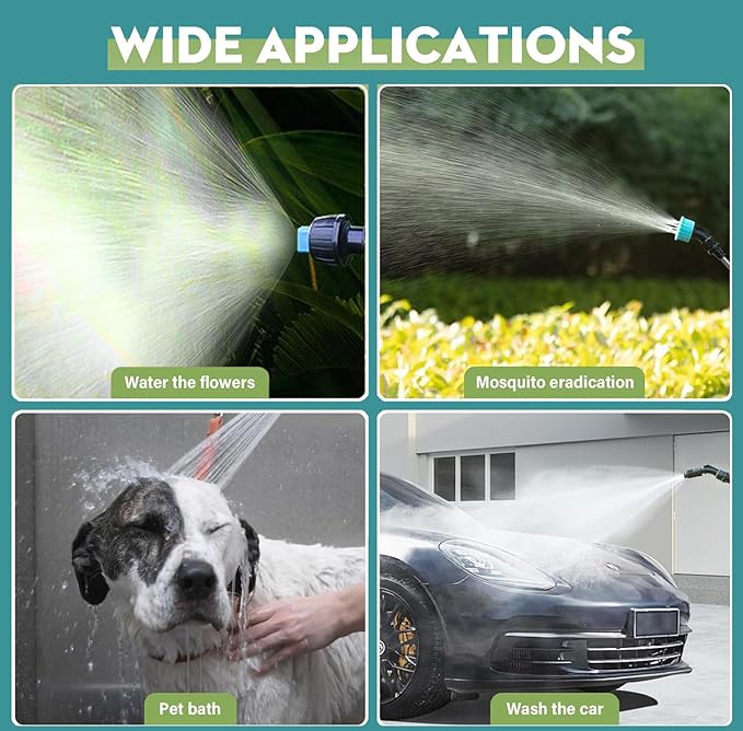 2025 New 7.4V Powerful Electric Sprayer with Waterproof Handle, USB Charging, 6 Spray Heads, 2.1 gallons, Adjustable Rod and Shoulder Strap, Suitable for Gardens, lawns, etc., Lasts About 3 Hours