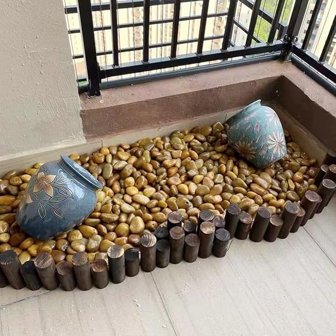 20lbs Yellow River Rocks for Landscaping, 1-2 Inch Natural Pebbles for Indoor Plants, High Polished Decorative Stones Vase Filler Fish Tank Aquariums Garden