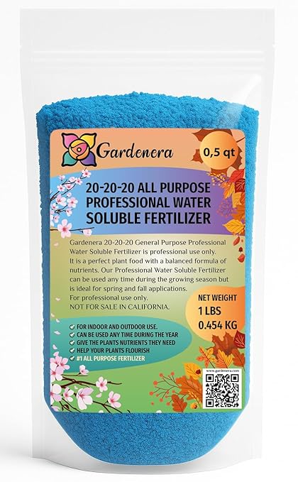 𝐁𝐄𝐒𝐓𝐒𝐄𝐋𝐋𝐄𝐑 20-20-20 Water-Soluble Fertilizer – Powder for Liquid Plant Food for Indoor & Outdoor Plants, Orchids, Vegetables, Lawns, Flowers – 20 20 20 Fertilizer [16 OZ]