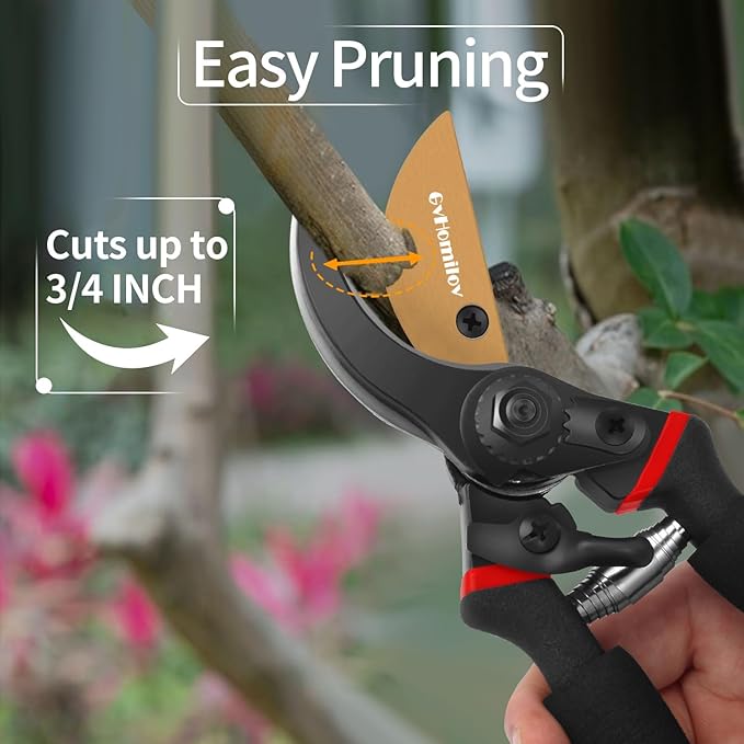 Pruning Shears for Gardening,8.5" Professional Bypass Garden Scissors,Hand Shears Heavy Duty，Pruners for Tree Trimming,Super Sharp SK5 Blade, Ergonomic Handle,Gardening Gift Women Men