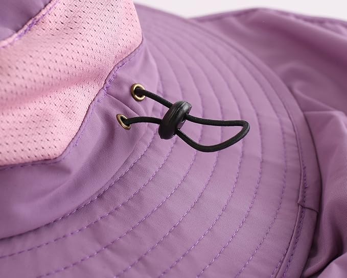 Home Prefer Outdoor UPF50+ Mesh Sun Hat Wide Brim Fishing Hat with Neck Flap Sun Hat for Men Women