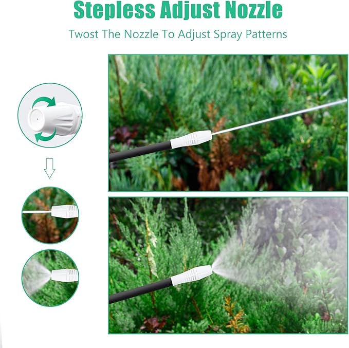 Battery Powered Sprayer 0.5 Gallon/2L Garden Sprayer with Upgraded USB Rechargeable Automatic Plant Mister Electric Sprayer in Lawn and Garden, white, ZSYATN-S-23