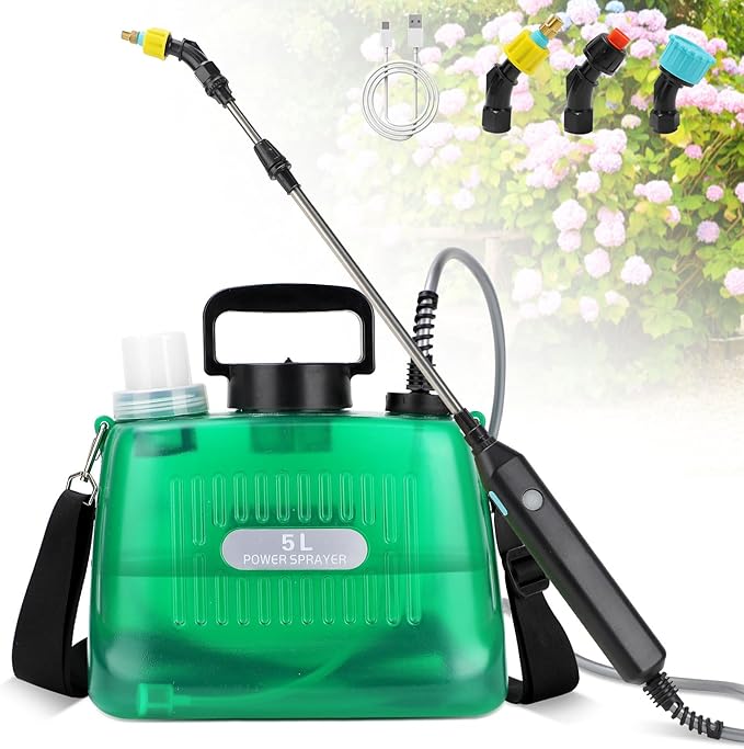 Battery Powered Sprayer, 1.35 Gallon Electric Sprayers in Lawn and Garden Sprayer Pump Outdoor Battery Operated for Lawn & Garden
