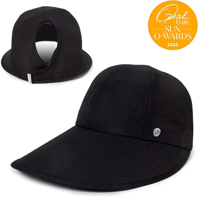 Ponyflo Sunblocker Wide Brim Hat - Oprah Awards Best Sun Hat - UV 50 Protection - Ponytail Sunhat for Women