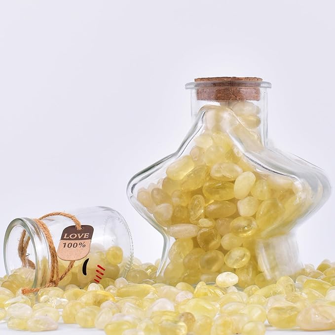 Polished Citrine Crystals Quartz - 72 Pcs, 0.5" 10 oz Handpicked Tumbled Gemstones Rocks Jasper, Pebbles for Reiki, Chakra, Healing and Decoration