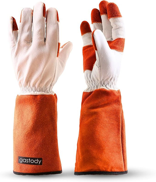 Leather Gardening Gloves for Women & Men – Thornproof & Puncture Resistant Cowhide Welding & Construction Work Gloves
