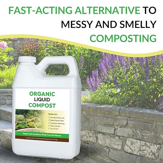 Organic Liquid Compost: Fast-Acting Alternative to Messy and Smelly Composting | Perfect for Brewing Compost Teas (32oz, 2 Pack, Treats Up to 10,000 Sq.Feet)