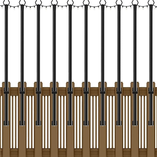 10 Pack String Light Poles,5Ft Metal Poles for Outdoor String Lights,Outdoor Light Poles with Post,Poles/Stand for Outside,Patio,Deck,Backyard,Garden Wedding,Party