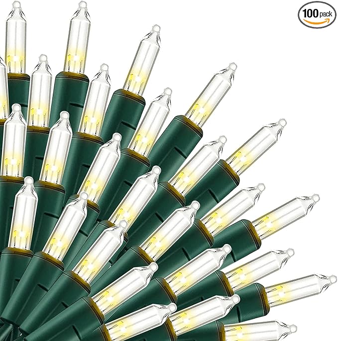 Uptotop Christmas 100 Count String Light, 20FT Plug in Waterproof String Light Decorations for Party Carnival Supplies, Outdoor Yard Garden Decor (Warm White)