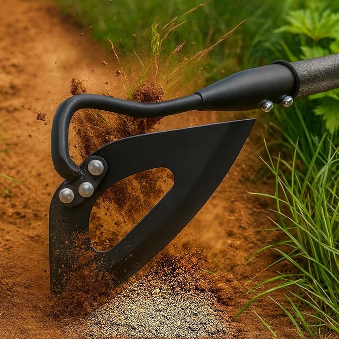 Hollow Garden Hoe - Heavy Duty Triangle Weed Hoes for Gardening,55" Adjustable Long Handle, Sharp Blade Hand Weeding Tool for Vegetable Gardens, Flower Beds, Lawn Edges & Tight Spaces