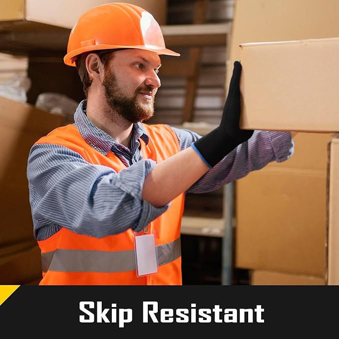 COOLJOB 12/60 Pairs Cotton Work Gloves with Non-Slip Grip Dots, Breathable Lightweight Gloves for Construction Gardening