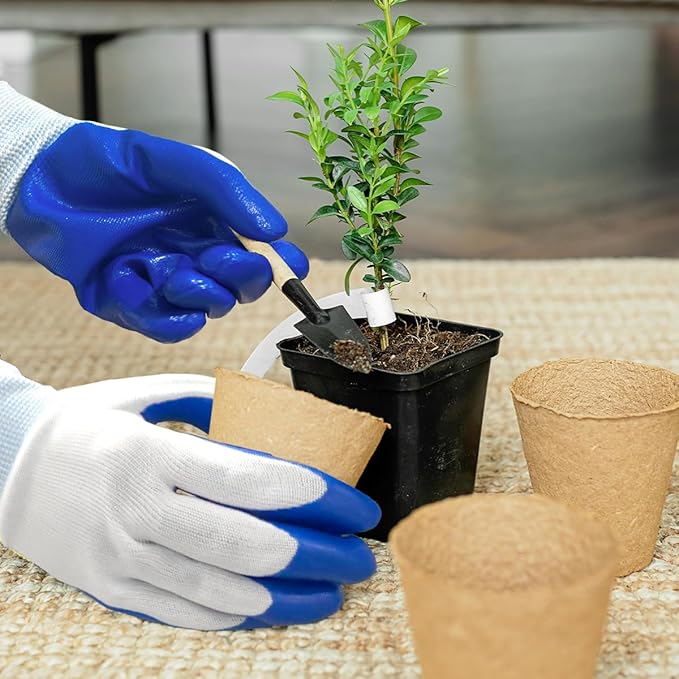 120 Pairs Gardening Work Gloves Bulk for Men Women, Breathable Rubber Coated Garden Gloves for Construction, 9.1 Inch