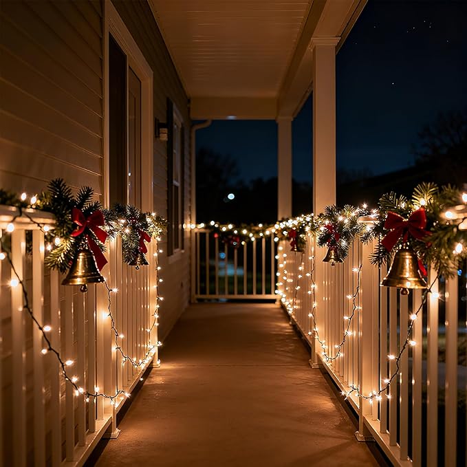 Christmas Lights 66ft 200 LED Battery Operated String Lights with Timer Memory Function or Battery Powered Waterproof Fairy Light for Indoor Outdoor Decoration