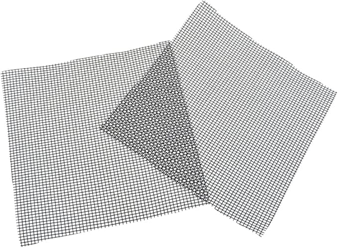 HAHIYO 50PCs 4Inch/10Cm Black Square Glassfibre Flower Pot Hole Mesh Pad Bottom Grid Mat Bonsai Drainage mesh Hole Screens Gasket Prevent Soil Loss Breathable Gasket Drainage Netting for Bonsai