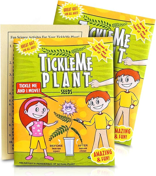 TickleMe Plant Seeds for Indoor Planting (2-Pack) – Interactive Party Favor | Leaves Close When Touched, Reopen in Minutes – Easy Indoor House Plant Seeds, Can Flower, Includes 10 Fun Activities