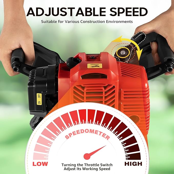 Tree Digger Machine Tree Digger 52CC 2 Stroke 1900W 6500RPM Gas Tree Planting Digging Machine Gasoline Planting Garden Tree Digger Shovel Gas Powered Garden Digger Tool Portable Trench Digger