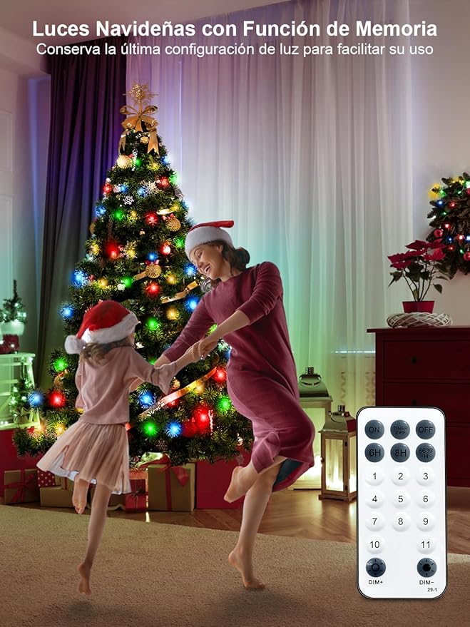 300 LED Color Changing Christmas String Lights, 100FT Warm White Multicolor Outdoor Fairy Lights with Remote, Timer, Memory, 8 Modes, Waterproof Christmas Tree Lights for Bedroom Classroom Patio Party