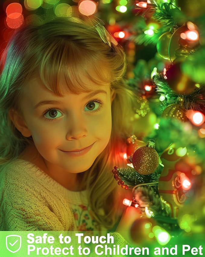 LED Christmas Mini String Lights, 14 Feet 50LEDs F5 Red Green Mini Lights, Connectable Christmas Tree Lights for Wreath Garland Holiday Party Wedding Outdoor Indoor Christmas Decoration, Green Wire