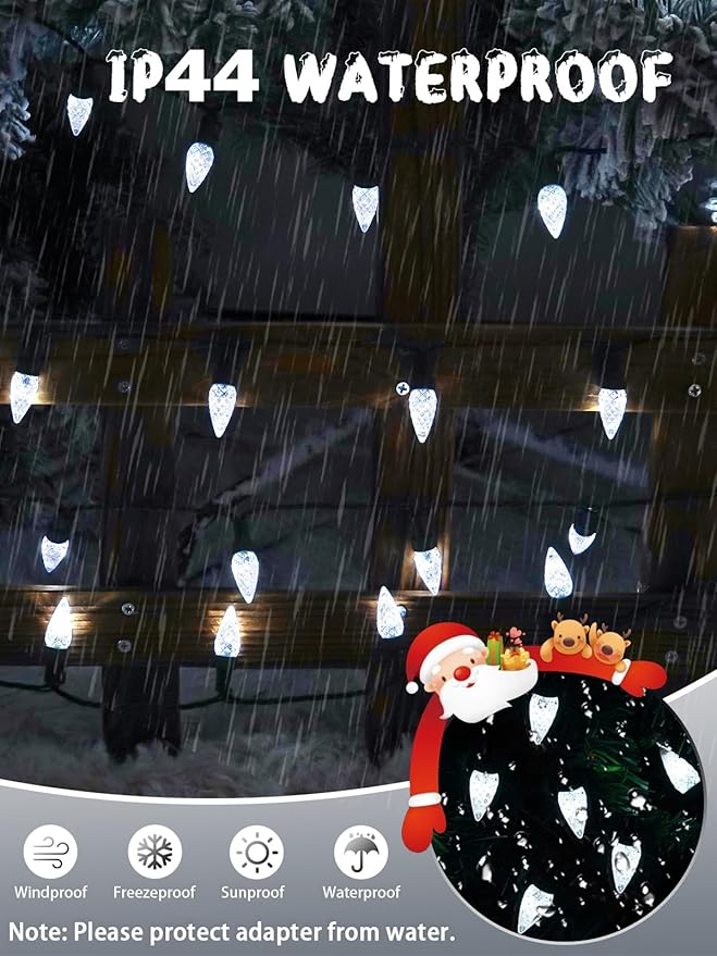 240 LED 78FT C6 Christmas String Lights, Super Long Christmas Lights Outdoor Indoor with 13 Modes & Timer, Waterproof Fairy Twinkle Light Plug in for Tree Garden Party Xmas Decorations (Cool White)