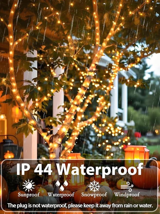 Super-Long 165FT 500 LED Christmas Tree Decor String Lights Indoor Outdoor, 8 Modes & Timer & Memory Function, Waterproof Fairy Lights- for Xmas Tree, Holiday Party, Garden Decorations (Warm White)