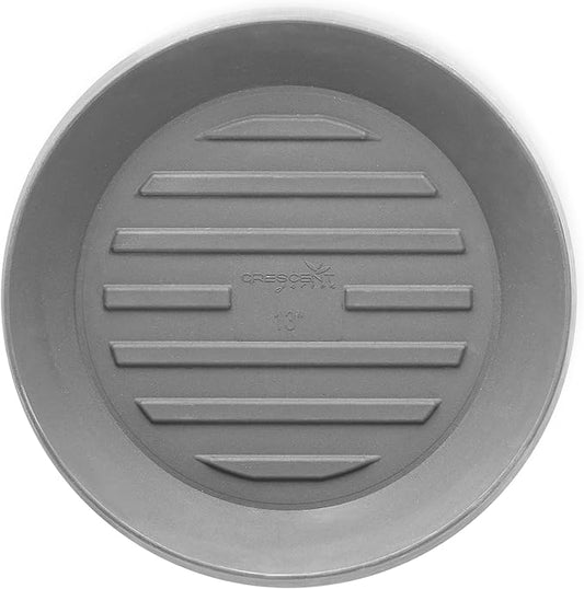Crescent Garden Universal Round Planter Saucer, Durable Drainage Dish for Plant Pots, Heavy-Duty Plant Dishes Saucer, Indoor & Outdoor Plant Trays - Ash (18.5 inch Inner, 23.5 inch Outer Diameter)