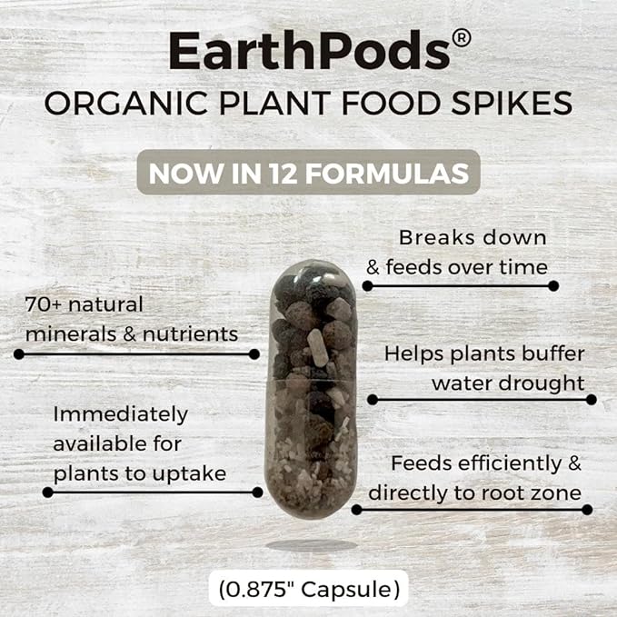 100 EarthPods - Bio Organic Plant Starter Fertilizer Spikes – Special Plant Food Formulated to Jump Start Roots for New Plantings – Prevent Transplant Shock - Made in USA