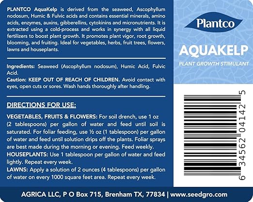 Liquid Seaweed Fertilizer for Plants ~ Kelp Concentrate for Vegetables, Fruits, Houseplants and Lawn | 16 fl oz Ascophyllum nodosum Spray Concentrate