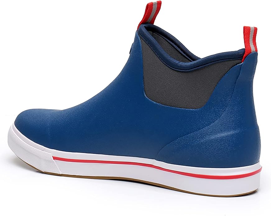 WTW Unisex Rain Boots for Men and Women Waterproof Rubber Fishing Deck Boots Neoprene Boots Slip on Ankle Garden Shoes