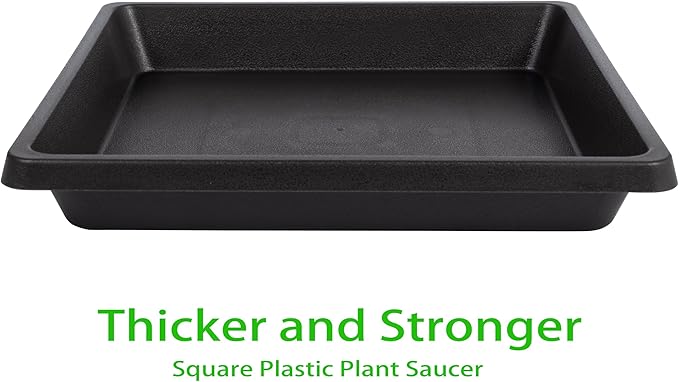 Square Plant Saucer 6 Inch 4 Pack 8 10 12 14 16 18 20 inch Plant Drip Trays, Plant Trays for Pots, Plant Saucers for Indoors and Outdoors, Durable No Holes, Water Catcher Tray for Flower pots