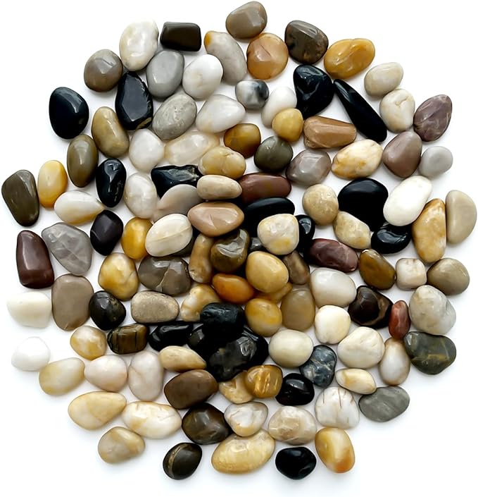 River Rocks 20 Lbs,0.4-1.2 Inch Pebbles for Indoor Plants, High Polished Stones for Garden Landscaping, Smooth Gravel Filler for Outdoor Plants, Succulents, Fish Tank and Vases