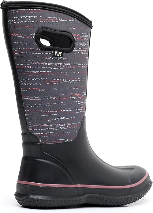WTW Mid Calf Rain Boots for Women - Waterproof Insulated Neoprene Mud Boots Outdoor Hunting Garden Boots