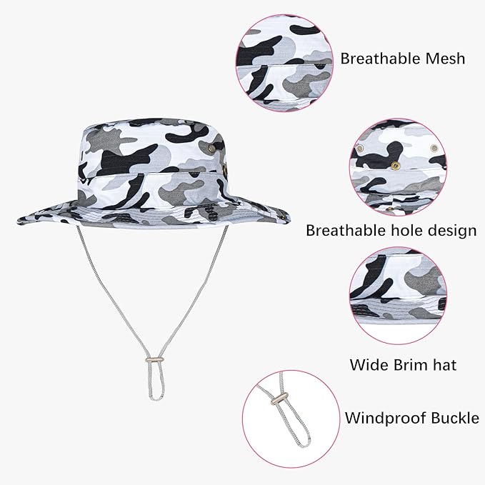 Sun Hats for Men Women Boonie Hat Foldable Fishing Hat UPF 50+ Bucket Hat for Fishing Hiking Garden Safari Beach