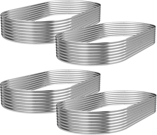 4 Pack Galvanized Raised Garden Bed Outdoor,Metal Garden Bed for Vegetables,Steel Raised Beds for Gardening,Above Ground Garden Box for Flower-35x20inch