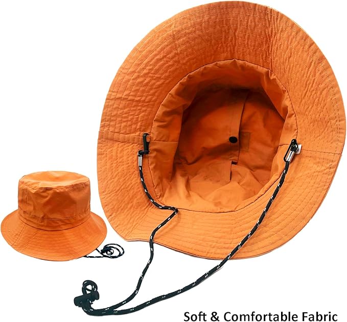 woogwin Waterproof Bucket Rain Hat with Chin Strap Quick Dry Packable Boonie Sun Hat Safari Hat UV Protection