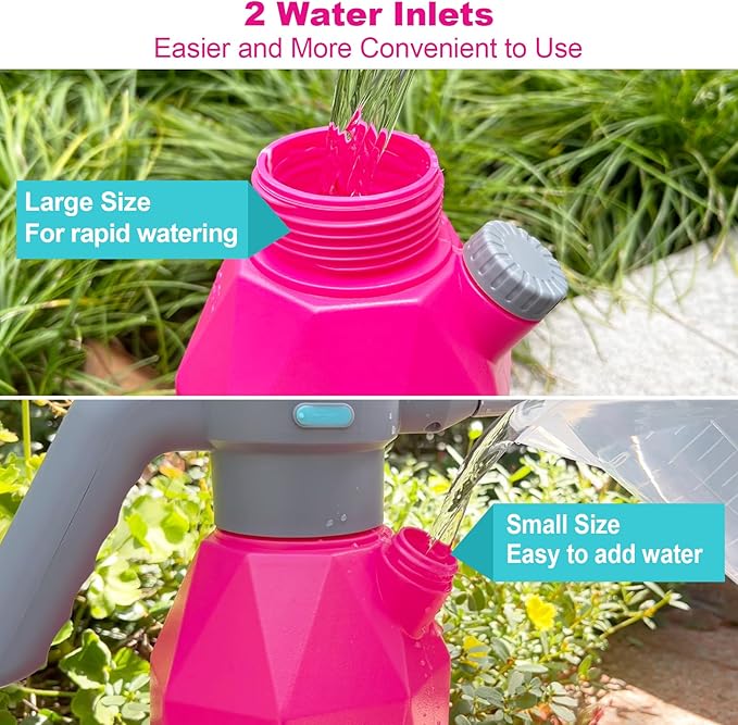 0.5 Gallon Electric Spray Bottle Plant Mister for Indoor/Outdoor Plants, 2L Automatic Watering Can Rechargeable Battery Powered Sprayer with Adjustable Spout for Garden, Fertilizing, Cleaning