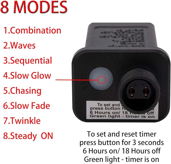 AWQ 100LED 81 FT C9 Christmas String Lights Plug in Fairy Twinkle String Lights 8 Modes Timer Function Waterproof Extendable for Indoor Outdoor Wedding Party Christmas Decoration (100, Multicolor)