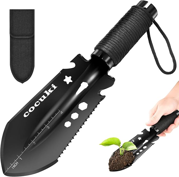 Portable Backpacking Trowel, 9 in 1 Mini Hand Camping Shovel, Ultralight Hori Hori Multi Shovel with Carrying Pouch,for Camping, Gardening, Hiking, Survival