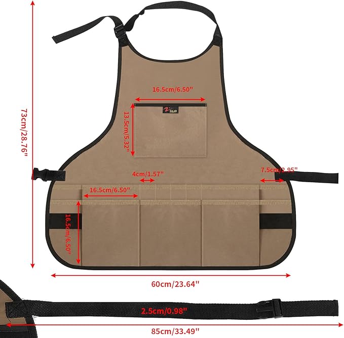 Acecharming Garden Apron Oxford Fabric Apron Thicken Durable Waterproof Gardening Tool for Women and Men