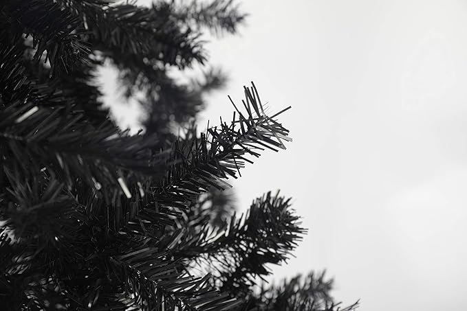Black 8ft Artificial PVC Christmas Tree with 1500 Tips & Metal Stand Gorgeous Faux-Pine Halloween Xmas Tree Seasonal Holiday Decoration for Home,Office and Party