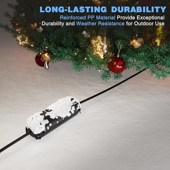 Flemoon [9 Pack] Outdoor Extension Cord Safety Cover, IP44 Waterproof Connection Protector, Weatherproof Electrical Box for Outdoor Plug, Outlet, Holiday Light, Christmas Decorations, Black