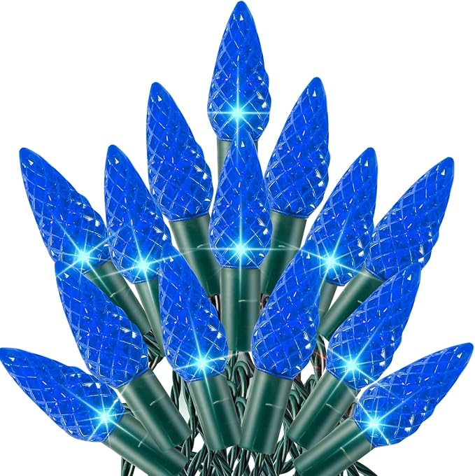 TW SHINE C6 Christmas String Lights, 200 LED 66 FT Christmas Lights Outdoor with 8 Modes Timer, Waterproof Connectable for Indoor Yard Xmas Tree House Christmas Decorations (Blue)
