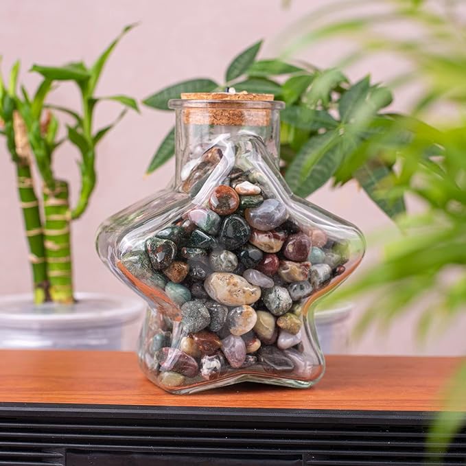 Polished Ocean Jasper Crystal Stone Set - 72 Pcs, 0.5" 10 oz Handpicked Natural Tumbled Gemstones Rocks, Pebbles for Reiki, Chakra, Healing, Home Decor