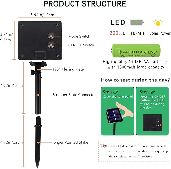 Extra-Long 144FT Solar String Lights for Outside, 2 Pack 400LED Solar Christmas Lights Outdoor, Waterproof Copper Wire with 8 Modes Twinkle Fairy Lights for Tree Garden Party Xmas Decor (Warm White)