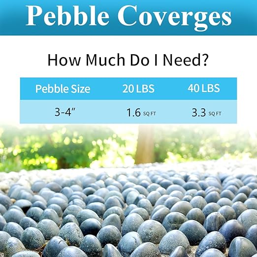 20lbs Large River Rocks for Landscaping, 3-4" Black Pebbles for Garden Design, Hand-Picked Smooth Stones for Fish Tank, Flower Pots, Indoor Water Fountains, Pathways, Backyard